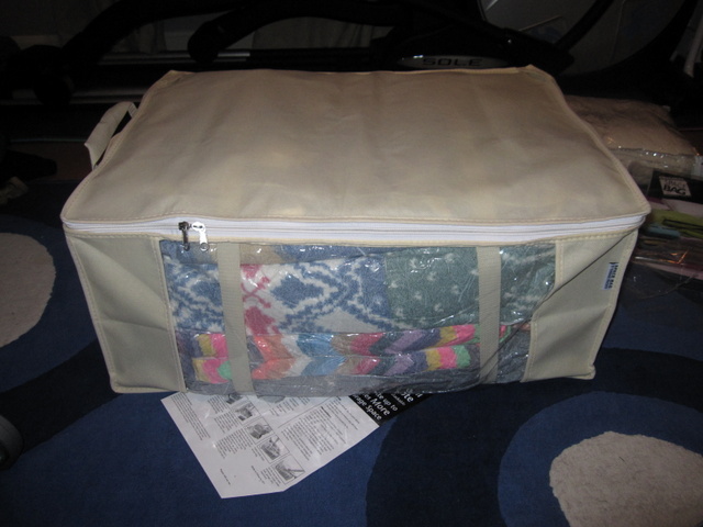 Completed blanket space bag